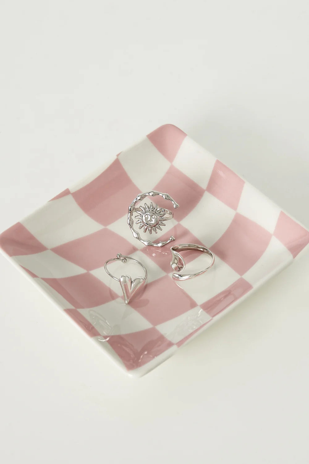 Sieraden schaaltje Roze Ruit