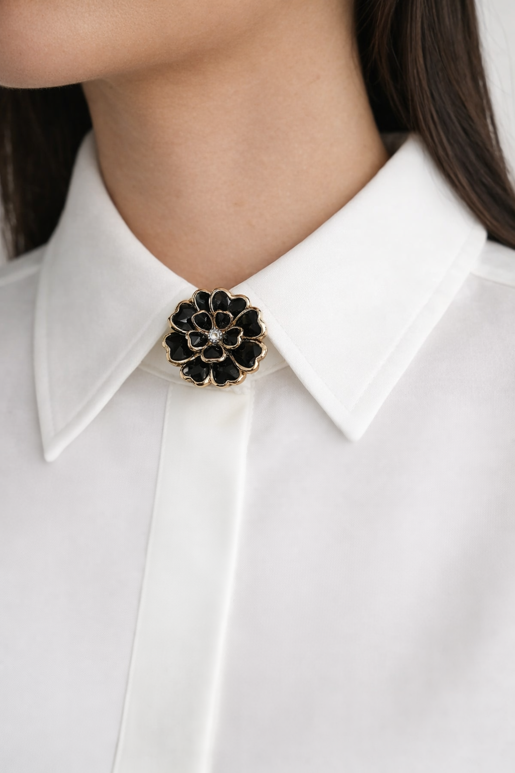 Sierknoop voor Blouse – Zwart met Goud