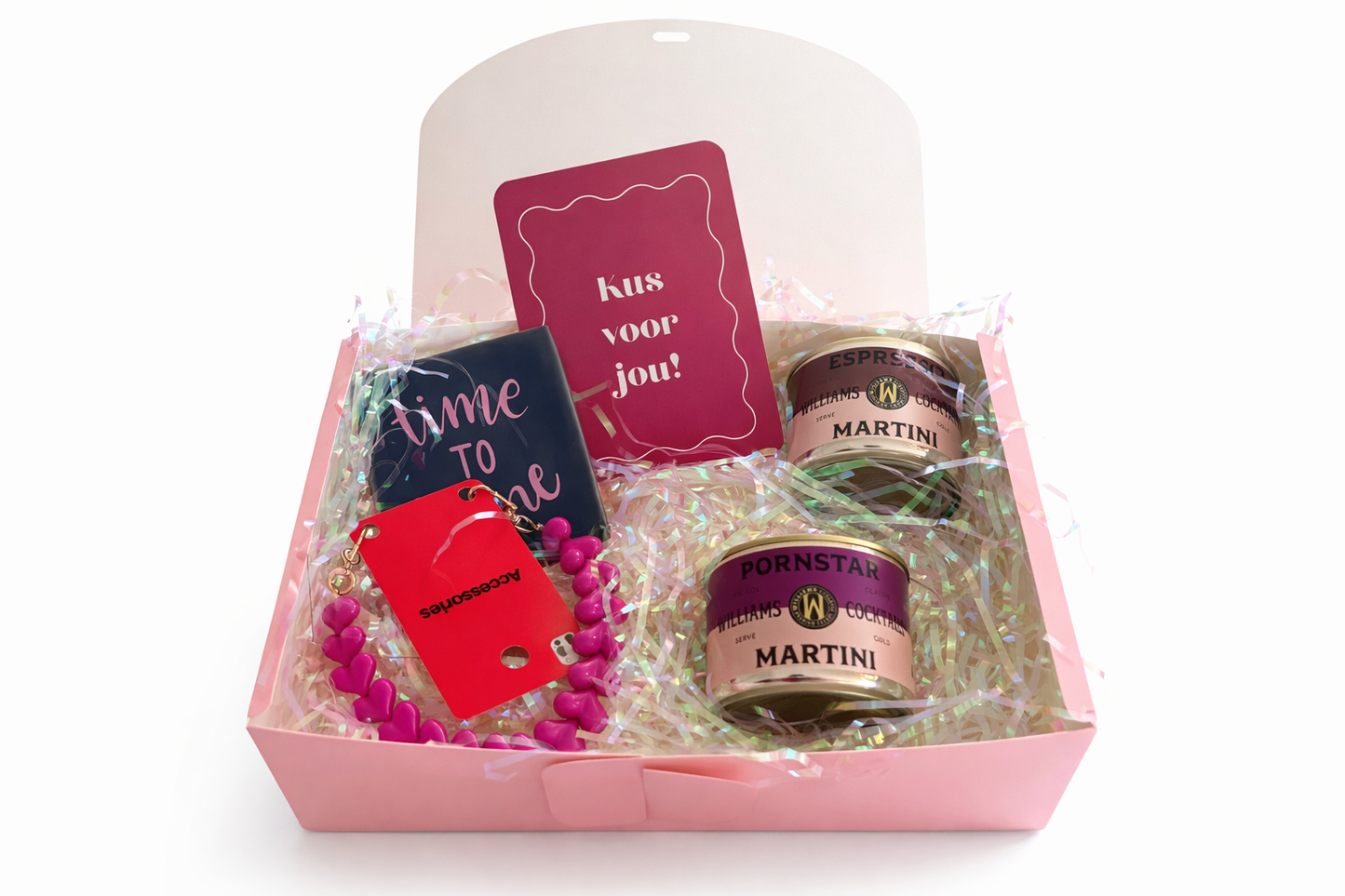 Giftbox roze met gouden strik