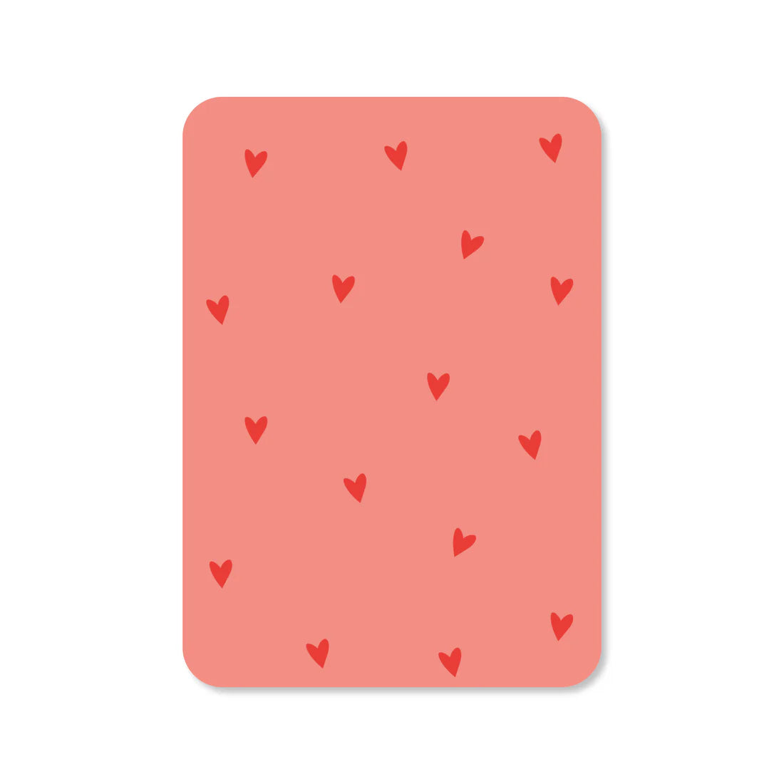 Handgeschreven Wenskaart Hartjes Roze Rood