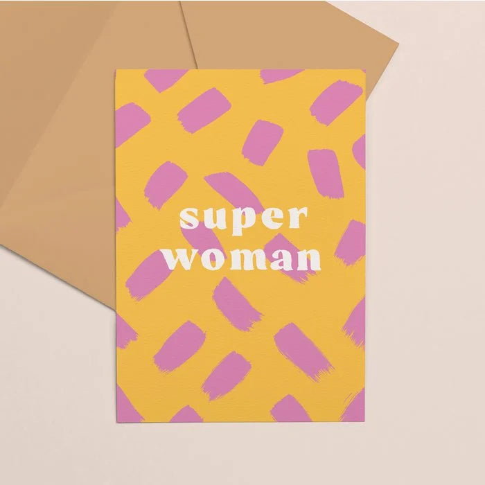 Handgeschreven Wenskaart Super Woman