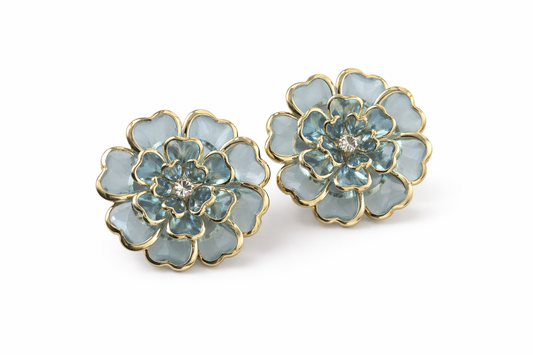 Sierknoop voor Blouse – Blauw met Goud