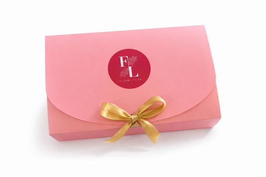 Giftbox roze met gouden strik