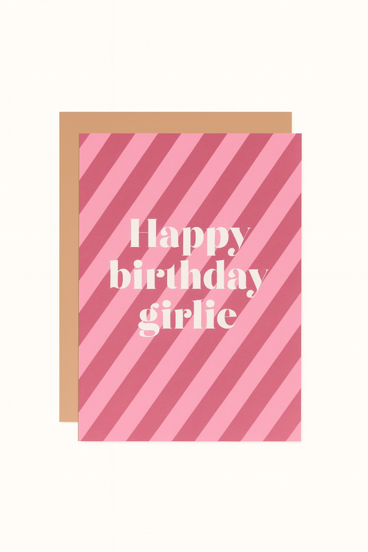 Handgeschreven Wenskaart Happy Birthday Girlie