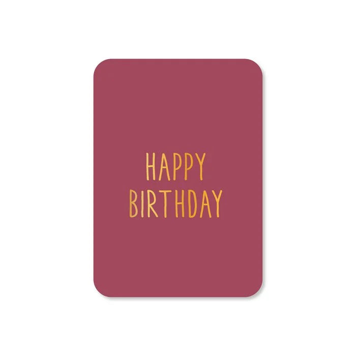 Handgeschreven Wenskaart Happy Birthday met Goudfolie